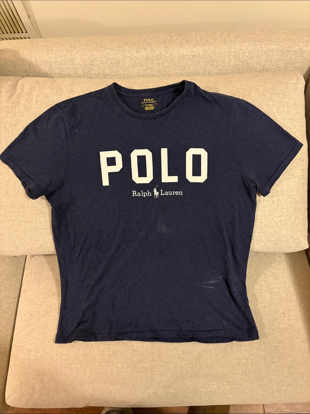 Polo by Ralph Lauren Navy Short Sleeve Graphic Tee with Yellow Logo